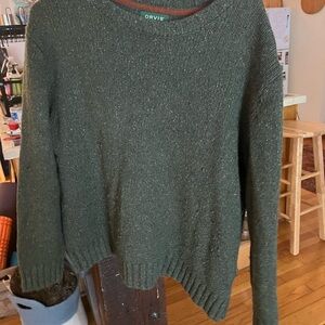 Mens Forest Green Wool Crew Neck Sweater